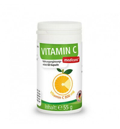 MEDICURA Maisto papildas vitaminas C 800 mg, 60 kaps.