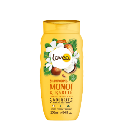 LOVEA MAITINAMASIS ŠAMPŪNAS SU EGZOTIŠKU PLIŪPSNIU – MONOI DE TAHITI,  250 ml