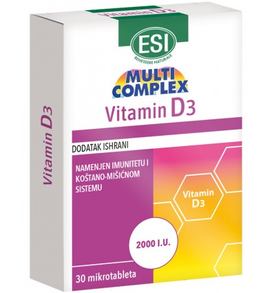 ESI maisto papildas Multikompleksas Vitaminas D3, 30 kaps.