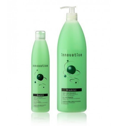 INNOVATIVE Intensyvaus poveikio šampūnas riebiems plaukams BIOMINT, 330 ml